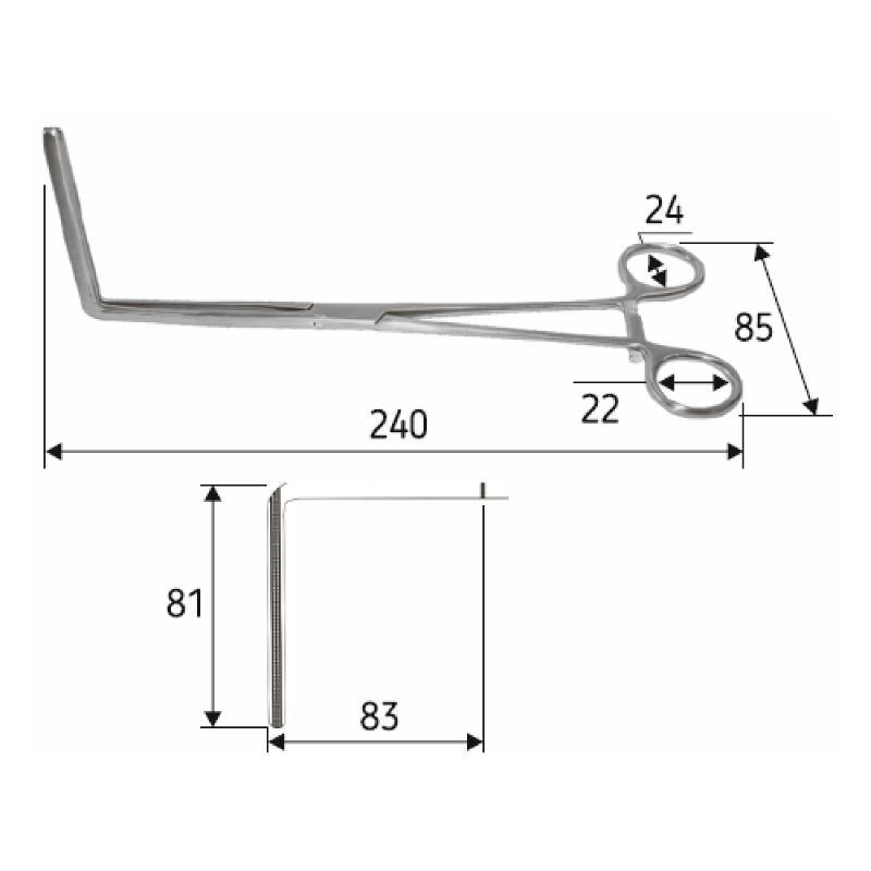 Затискач для сигмовидного анастамозу Fehland Atrauma, 24 см, J-35-399, Surgicon